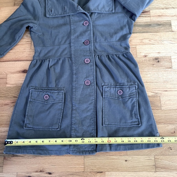 Prana Breathe Sylvia Jacket Gray with Purple Buttons Women's Size Large - Picture 9 of 12